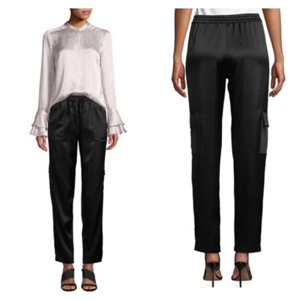 Elie Tahari Zuma Satin Cargo Jogger Pants - Small